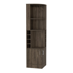 Asteroid Bar Cabinet, Two External Shelves, Dark Walnut