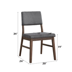 Athena Gray Corduroy & Walnut Finish Side Chair (Set of 2)