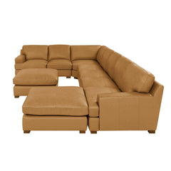 Leather Match Large Seating Modular Sectional