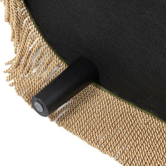 Avalon 48.5" Oval Tufted Bullion Fringe Storage Bench, Olive Green Performance Velvet