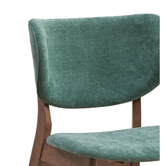 Priam Green Fabric & Walnut Finish Side Chair (Set of 2)