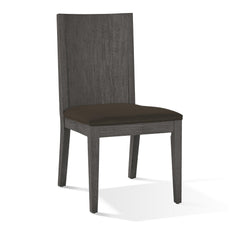 Poseidon 38 Inch Mahogany Wood Dining Chair with Panel Back, Gray