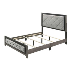 Arcadia Gray Linen & Gray Finish Queen Bed
