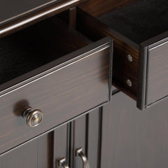 Celestia Solid Wood Entryway Storage Cabinet in Dark Chestnut Brown
