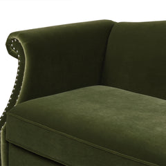 Polyxena 77" Camel Back Small Space Sofa, Olive Green Performance Velvet