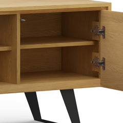 Athena 63 inch Wide Solid Wood TV Stand in Oak For TVs up to 70 inches