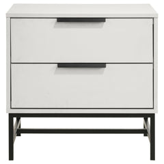 Avalon White 2-drawer Nightstand Bedside Table