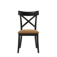 Infinity Brown Leather Aire, Walnut & Black Finish Side Chair (Set of 2)