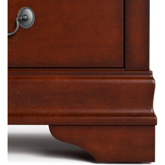 Transitional Style 1pc Nightstand Dust Proof Case English Dovetail Drawers Hanging Handles Bracket Feet Dark Cherry Finish Bedroom Furniture