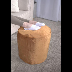 Hera Cylinder Pouf, Apricot