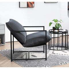 Quasar Modern Velvet Accent Chair, Metal Frame Contemporary Recliner with Deep Seating Cushion for Home Office