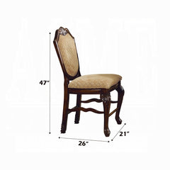 Epimetheus De Ville Fabric & Espresso Finish Counter Height Chair (Set of 2)