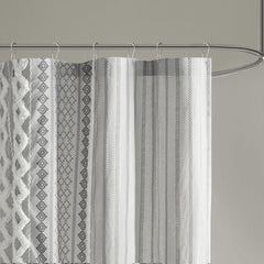 Cotton Printed Shower Curtain with Chenille
