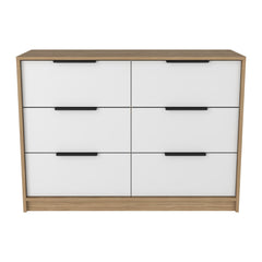 Lyra 4 Drawers Dresser, Superior Top -Pine / White