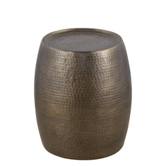 HECUBA Modern Contemporary Aluminum material 21" Height End Table, Side Table with Glossy Hand Hammered Design Antique Gold