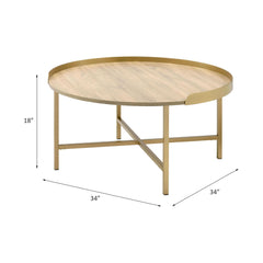 Nebula Oak & Gold Finish Coffee Table