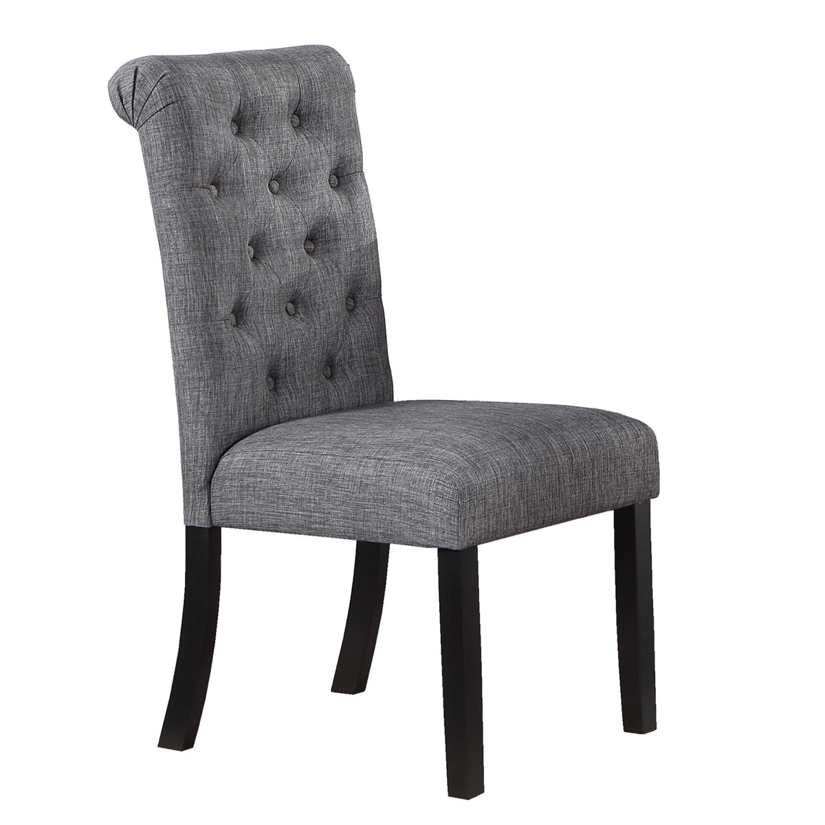 Avalon Fabric Set of 2 Dining Chairs Contemporary Plush Cushion Side Chairs Tufted Back Chair Kitchen Dining Room