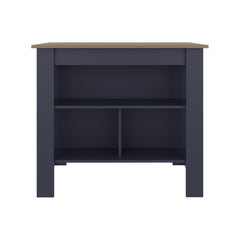 Astyanax Kitchen Island, Three Open Shelves, One Top Shelf, Four Legs, Modern Kitchen Decor And Organizer