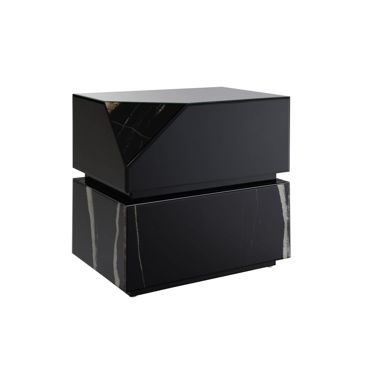 Aeneas Black Mirrored Finish End Table