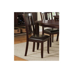 Agamemnon Contemporary Set of 2 Side Chairs Brown Finish Dining Seating Cushion Chair Unique Design Kitchen Dining Room Faux Leather Seat