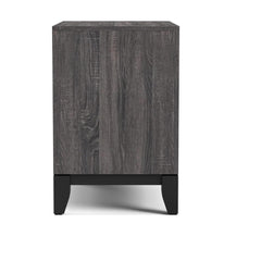 Aura Tone Design 1pc Nightstand Two Drawers Wooden Legs Gray Finish Bedroom Furniture