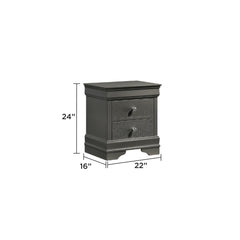 Iphigenia Modern Style 2-Drawer Night stand Made with Wood in Metallic Gray
