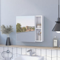 Orion Medicine Cabinet, Three Internal Shelves, Single Door, Two External Shelves -White