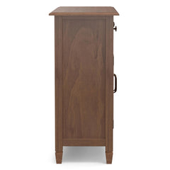 Celestia Solid Wood Entryway Storage Cabinet in Medium Saddle Brown