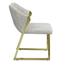 Avalon Teddy Sherpa & Mirrored Gold Finish Side Chair (Set of 2)