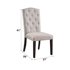 Asgard Beige Linen & Weathered Espresso Dining Chair (Set of 2)