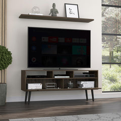 Vista Tv Stand for TV´s up 51", Two Drawers, Three Open Shelves -Dark Walnut