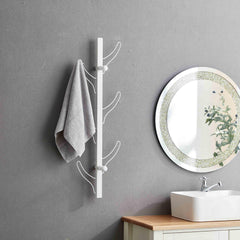 Melody Eight Hook Coat Rack Wall Mount - White
