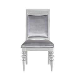Symphony Fabric & Platinum Finish Side Chair (Set of 2)