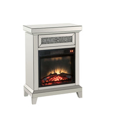 Infinity Mirrored & Faux Diamonds Fireplace(Assembled)