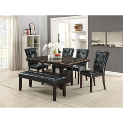 Modern Parson Chairs Black Faux Leather Tufted Set of 2 Side Chairs Dining Seatings