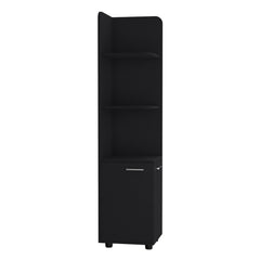 Nova 62" Tall Double Door Corner Linen Cabinet with Four Shelves
