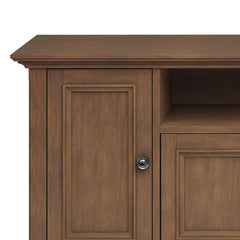 Atlas 72 inch Wide Solid Wood TV Stand in Rustic Natural Aged Brown For TVs up to 80 inches