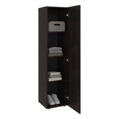 Home Linen Freestanding Tall Cabinet with Single Door and 4 Horizontal Storage Shelves, Cabinet for Bathroom, Bedroom or Laundry Room