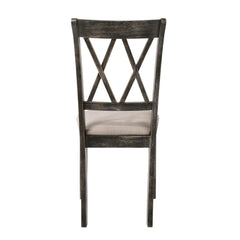 Quasar and Weathered Grey Cross Back Side Chairs (Set of 2)