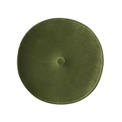 Zeus 16" Round Footstool Ottoman, Olive Green Performance Velvet