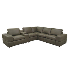 Large Arm Leather Match Upholstery Modular Sectional