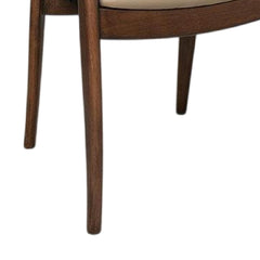 Rhea Dining Side Chair Set of 2, Modern Armchairs, Brown Rubberwood