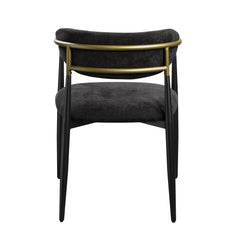 Aphrodite Black Chenille & Black Finish Side Chair (Set of 2)