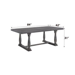 Zeus Weathered Gray Oak Finish Dining Table
