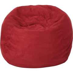 5-Foot Comfortable High-Density Shredded Foam Bean Bag Chair for Kids and Adults, with Removable Microsuede Cover, Ideal Reading and Bedroom Floor Lounge, Chinese Red