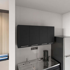 Rectangle Four Swing Doors Wall Cabinet Wenge