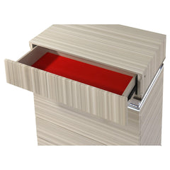 Earth Modern Style 5 Drawer Chest made with wood and LED in Gray with clean linear detailing