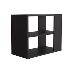 Garden 19,7" High Side Table , End Table, Sofa Table with Two Shelves Black