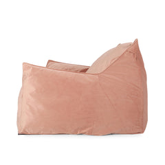 Aeneas Velveteen 2 Seater Oversized Bean Bag Chair with Armrests, Pink