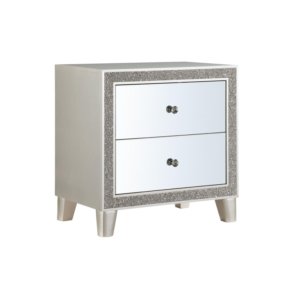 Vault Mirrored & Champagne Finish Nightstand